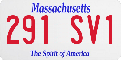 MA license plate 291SV1