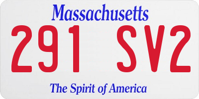 MA license plate 291SV2