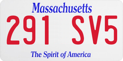 MA license plate 291SV5