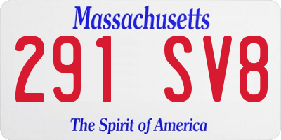 MA license plate 291SV8