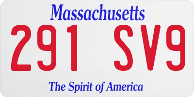 MA license plate 291SV9