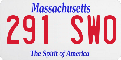 MA license plate 291SW0