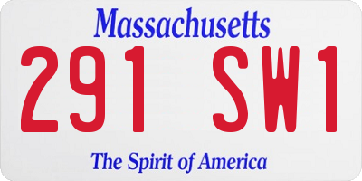 MA license plate 291SW1