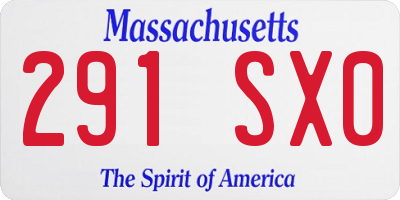 MA license plate 291SX0