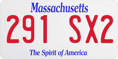 MA license plate 291SX2
