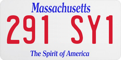MA license plate 291SY1