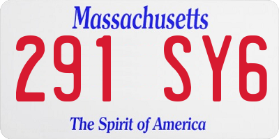 MA license plate 291SY6