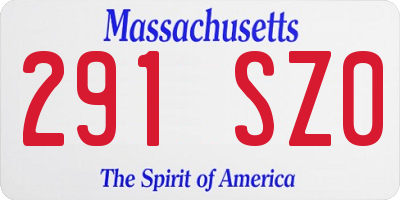 MA license plate 291SZ0