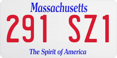MA license plate 291SZ1