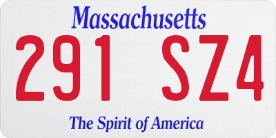 MA license plate 291SZ4