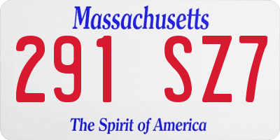 MA license plate 291SZ7