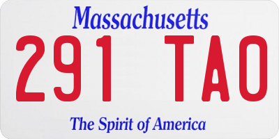 MA license plate 291TA0