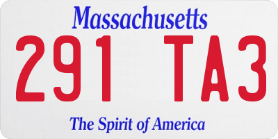 MA license plate 291TA3