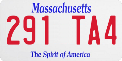MA license plate 291TA4