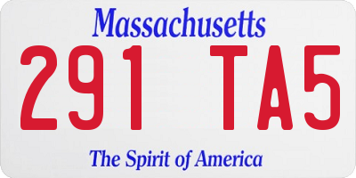 MA license plate 291TA5