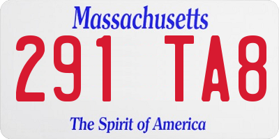 MA license plate 291TA8