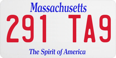 MA license plate 291TA9