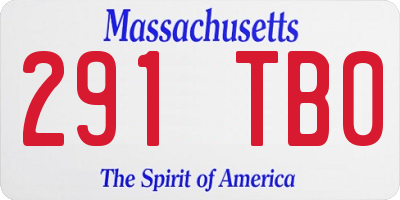 MA license plate 291TB0