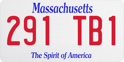 MA license plate 291TB1