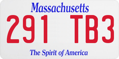 MA license plate 291TB3