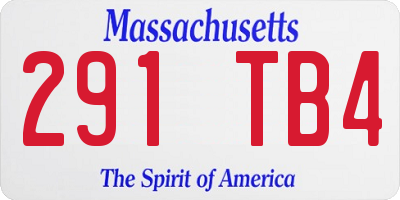 MA license plate 291TB4