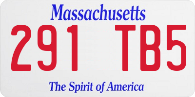 MA license plate 291TB5