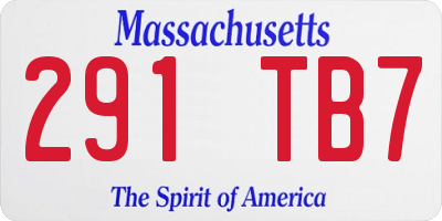 MA license plate 291TB7