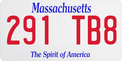 MA license plate 291TB8