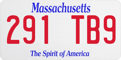 MA license plate 291TB9
