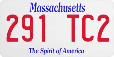 MA license plate 291TC2