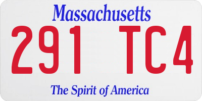 MA license plate 291TC4