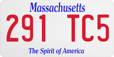 MA license plate 291TC5