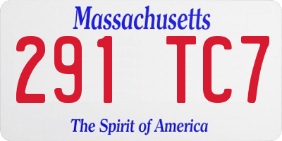 MA license plate 291TC7