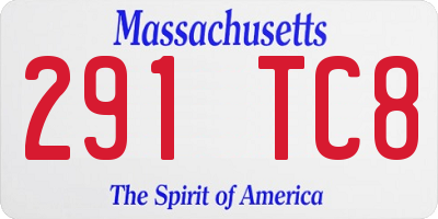 MA license plate 291TC8