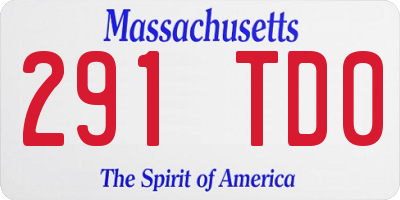 MA license plate 291TD0