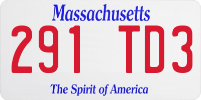 MA license plate 291TD3