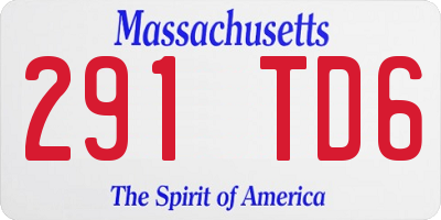 MA license plate 291TD6
