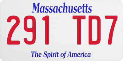 MA license plate 291TD7
