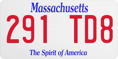 MA license plate 291TD8