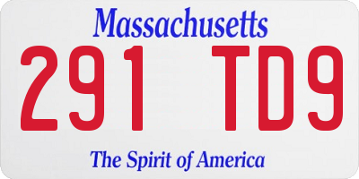 MA license plate 291TD9