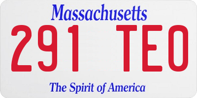 MA license plate 291TE0