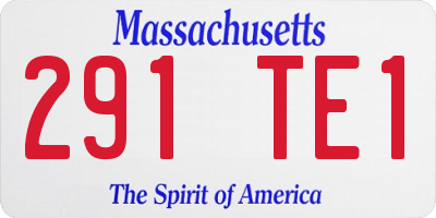 MA license plate 291TE1