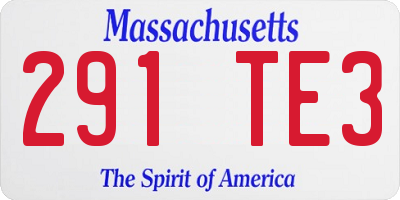 MA license plate 291TE3