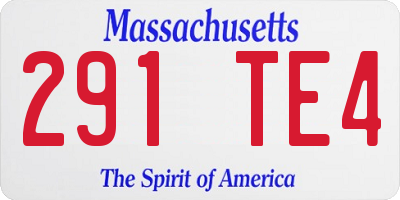 MA license plate 291TE4