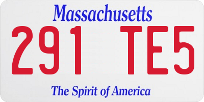 MA license plate 291TE5