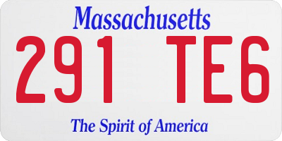 MA license plate 291TE6