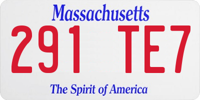 MA license plate 291TE7