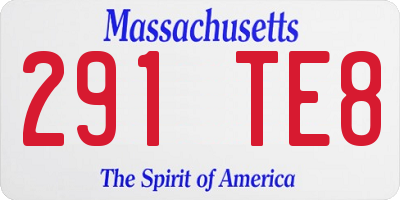MA license plate 291TE8