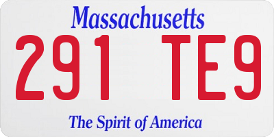 MA license plate 291TE9