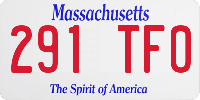MA license plate 291TF0